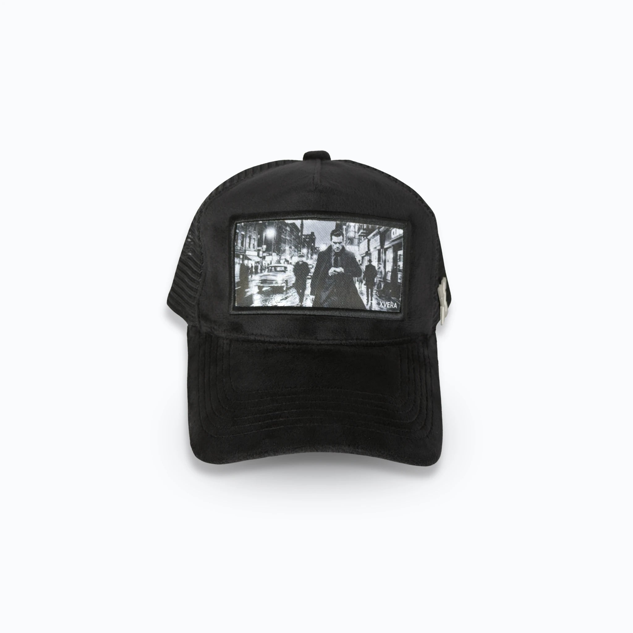 Dark Street Style – Svart Velvet Truckerkeps