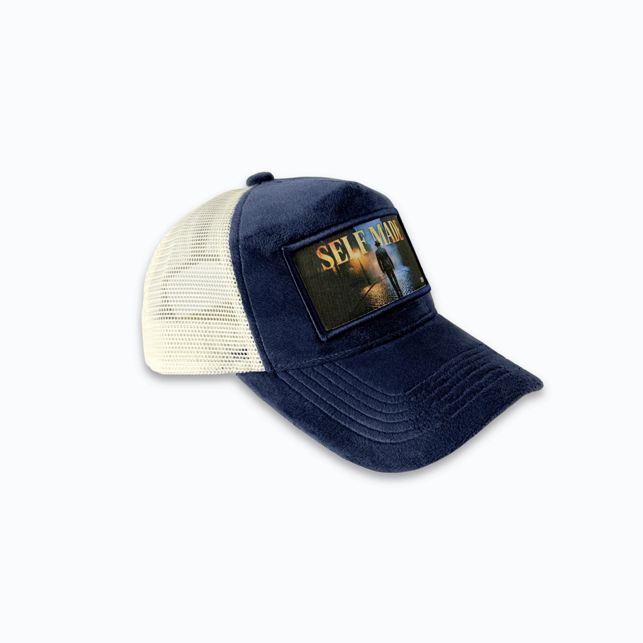 Self Made – Marinblå Velvet Truckerkeps
