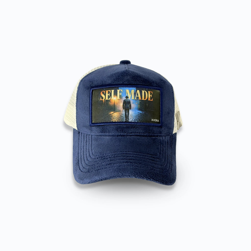 Self Made – Marinblå Velvet Truckerkeps